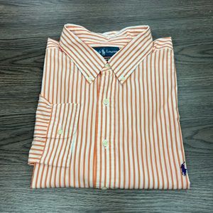 Polo Ralph Lauren White w/ Orange Stripe Shirt 3XLT 3XL